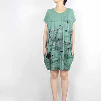 :Urb.【建築貓】女/口袋洋裝款FREE灰綠