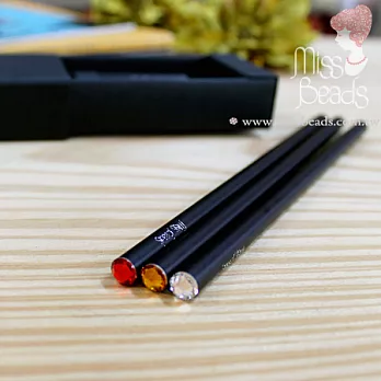 【Miss Beads】施華洛世奇-水晶水鑽鉛筆《水晶白+黃水晶+鮮紅》水晶白+黃水晶+鮮紅