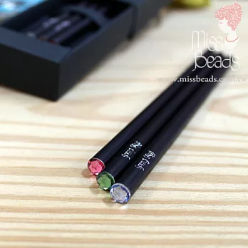 【Miss Beads】施華洛世奇-水晶水鑽鉛筆《藍寶石+青翠綠+淺粉紅》藍寶石+青翠綠+淺粉