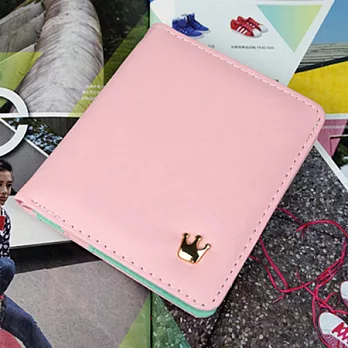 A+ accessories 韓版金屬皇冠簡約又好用女用短夾 (6色可選)胭脂粉