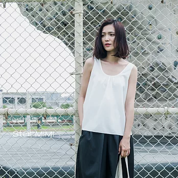 【StarMIMI】前抽摺無袖背心*S米白