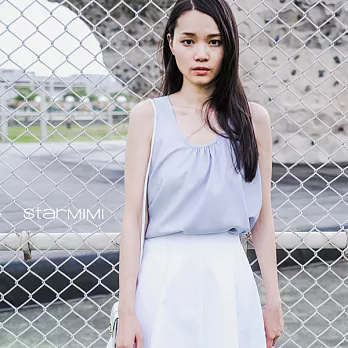 【StarMIMI】前抽摺無袖背心*M淺藍
