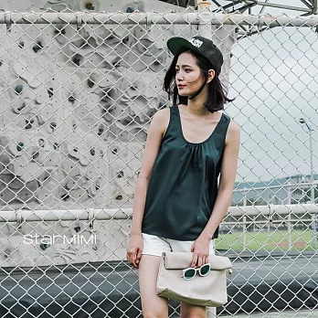 【StarMIMI】前抽摺無袖背心*S深藍綠