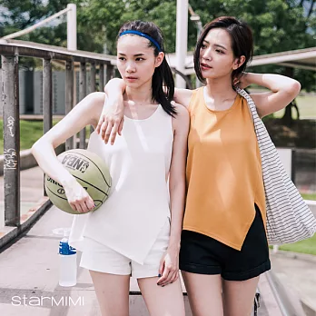 【StarMIMI】斜下擺造型無袖背心*S米白