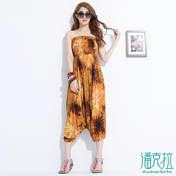 【潘克拉】兩穿炫彩飛鼠褲(2色)-FREEFREE橘