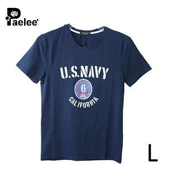 【Paelee 帕里】加州海軍徽章 短袖T恤L深海藍
