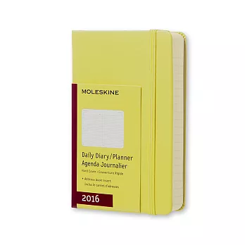 MOLESKINE 日程系列/2016年12M日記本/彩色芥黃硬殼9*14/口袋型POCKET