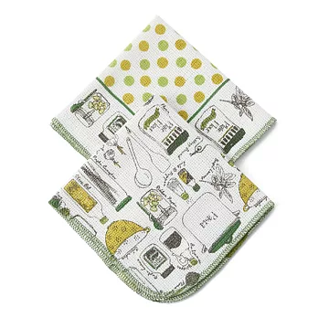 【Afternoon Tea】草繪食器抹布2入組(綠色)