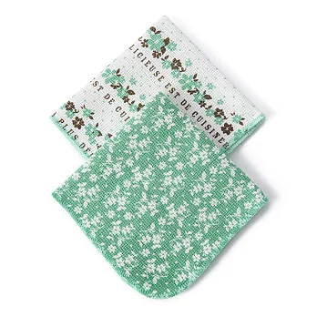 【Afternoon Tea】里昂花園抹布2件組(綠色)