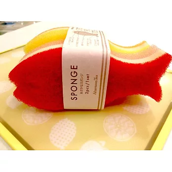 【Afternoon Tea】魚兒水中游廚房海綿2入組(紅橘)