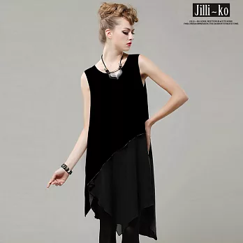 【JILLI-KO 歐美設計】名模首選連身長版裙-FREEFREE黑