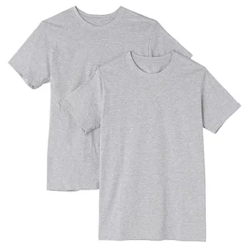 [MUJI 無印良品]男有機棉圓領短袖衫/2入XS灰色