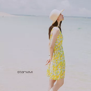 【StarMIMI】麻質清爽檸檬印花洋裝*S檸檬印花