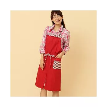 【Afternoon Tea】AT原創條紋連身圍裙(紅色)