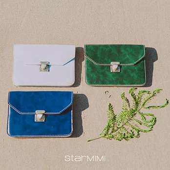 【StarMIMI】刻紋金釦軟皮信封包＊FREE綠