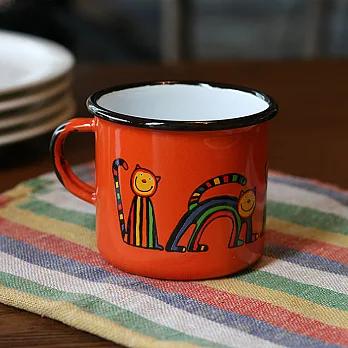 Smaltum布拉格 琺瑯杯 曲線喵咪_柑橘(250ml)