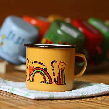 Smaltum布拉格 琺瑯杯 曲線喵咪_澄黃(250ml)