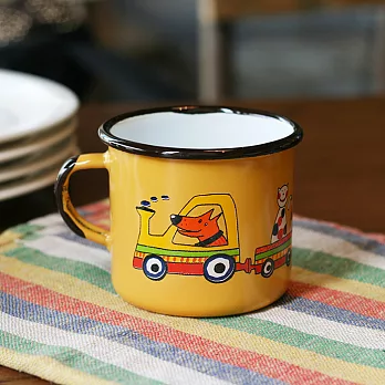 Smaltum布拉格 琺瑯杯 汪喵好朋友_澄黃(250ml)