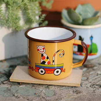 Smaltum布拉格 琺瑯杯 汪喵好朋友_澄黃(350ml)