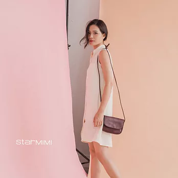 【StarMIMI】細直條滑質無袖洋裝*S米白