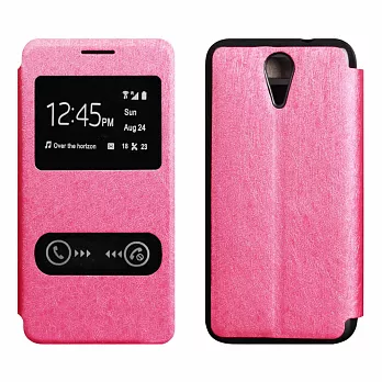 【BIEN】HTC Desire 620 dual 鋼絲紋來電顯示可立皮套 (紅)