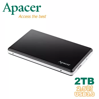 Apacer 宇瞻 AC330 2TB USB 3.0 金屬霧面行動硬碟-爵士黑