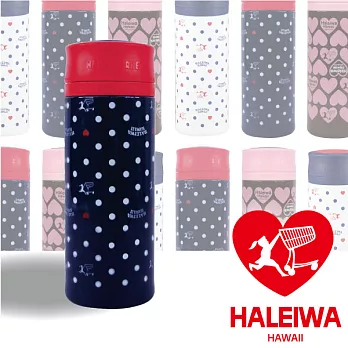 日本【HALEIWA】點點不銹鋼新式隨身保溫瓶-(深藍色)