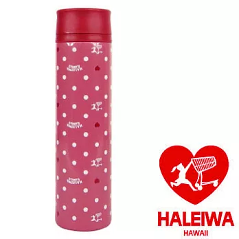 日本【HALEIWA】點點不銹鋼隨身保溫瓶-(粉色)