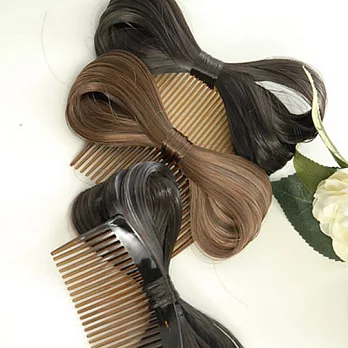 【Lady c.c.】亮眼女孩蝴蝶結假髮髮梳(3色)黑