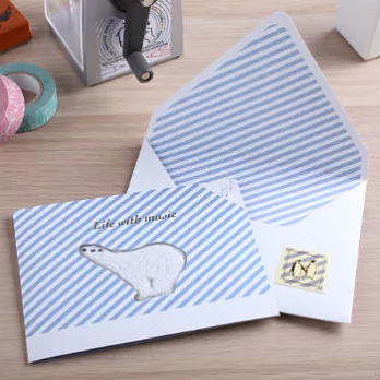 【SPICE】刺繡布貼萬用卡_愉悅哼唱的白熊