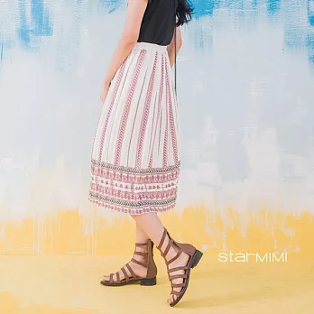 【StarMIMI】肩線打摺上衣印花百褶裙套裝*FREE印花