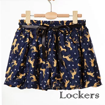 【Lockers 木櫃】雪紡印花蓬蓬三分短褲裙/休閒短褲(四款任選)藍底豹