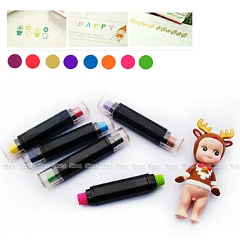 kiret韓國雙頭雙色2合1印泥筆-DIY印章相簿日記專用黑+咖啡