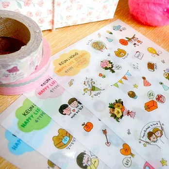 7321 Design Happy life 貼紙組v2-小熊