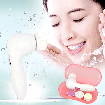 DH四合一美顏護理機(洗臉 粉撲 按摩 去角質)白色