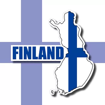 【國旗商品創意館】芬蘭國旗地圖抗UV、防水貼紙/Finland/世界多國款可選購