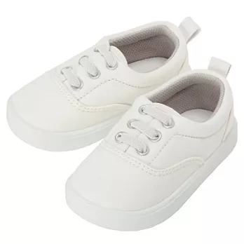 [MUJI 無印良品]幼兒有機棉水洗足感舒適帆布鞋13cm柔白