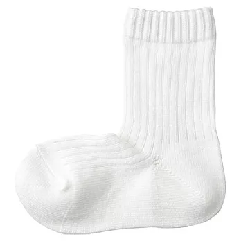 [MUJI 無印良品]兒童棉混螺紋直角短襪17~19cm柔白