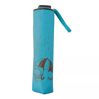 《Foufou Licensed》手開晴雨折疊傘V.2- 下雨天淺藍