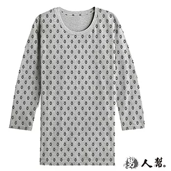 【男人幫】T5562*美式風格男人幫盾牌LOGO【男人幫盾牌LOGO七分袖純棉T恤】XL灰