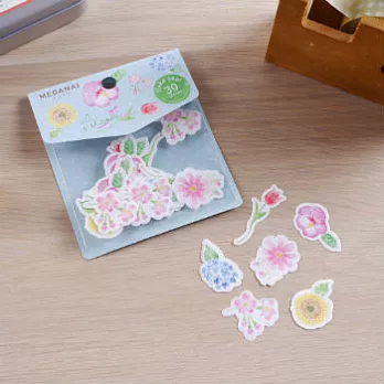 【日本ROUND TOP】x MEGANAI_GRAPHIC DESIGN貼紙組(30入)_繽紛花卉