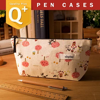 uhplus Q-plus寬底筆袋/ 森林小紅帽