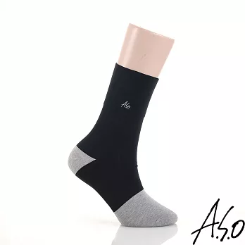 A.S.O 阿瘦 【休閒系列-竹炭寬口舒適襪】黑