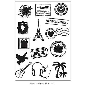 燙畫熱燙貼 郵戳印章【中號】((咖啡色))