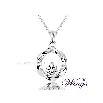 Wings 彩弧心鑽 八心八箭方晶鋯石項鍊 NW019