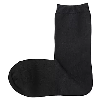 [MUJI 無印良品]女有機棉混直角襪黑色23~25cm