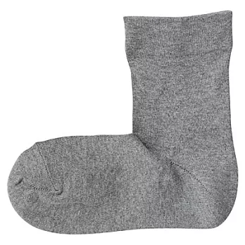 [MUJI 無印良品]女有機棉混足口寬鬆直角襪灰色23~25cm