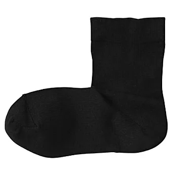 [MUJI 無印良品]女有機棉混足口寬鬆直角襪黑色23~25cm