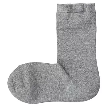 [MUJI 無印良品]女有機棉混直角襪灰色23~25cm