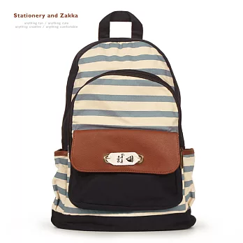 Q-ME 學院經典│白鯨記‧橫條紋後背包